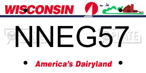 NNEG57 Wisconsin License Plate