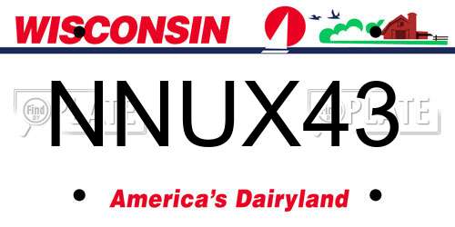NNUX43 Wisconsin License Plate