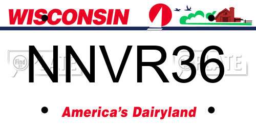 NNVR36 Wisconsin License Plate