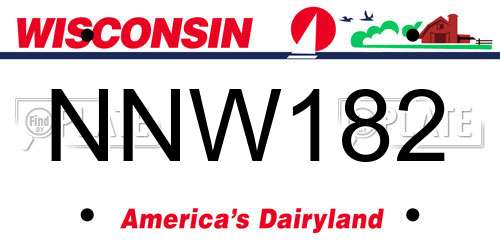 NNW182 Wisconsin License Plate