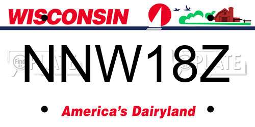 NNW18Z Wisconsin License Plate