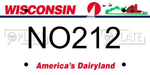 NO212 Wisconsin License Plate