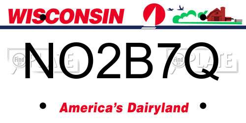 NO2B7Q Wisconsin License Plate