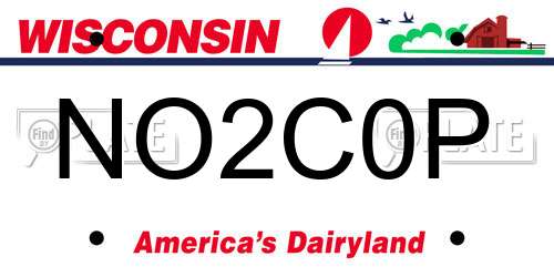 NO2C0P Wisconsin License Plate
