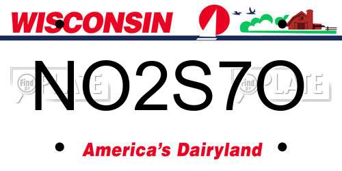 NO2S7O Wisconsin License Plate