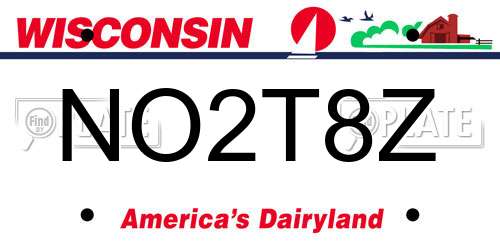 NO2T8Z Wisconsin License Plate