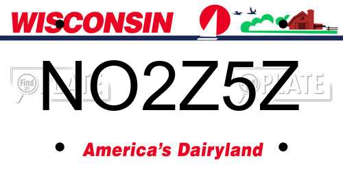 NO2Z5Z Wisconsin License Plate