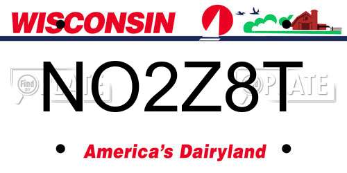 NO2Z8T Wisconsin License Plate