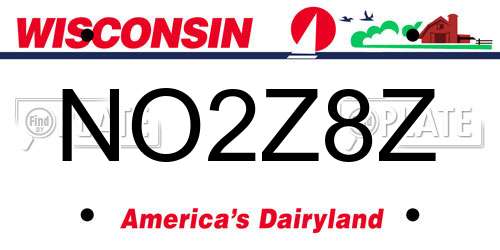 NO2Z8Z Wisconsin License Plate