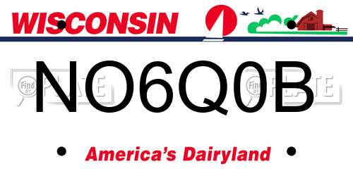 NO6Q0B Wisconsin License Plate