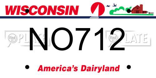 NO712 Wisconsin License Plate