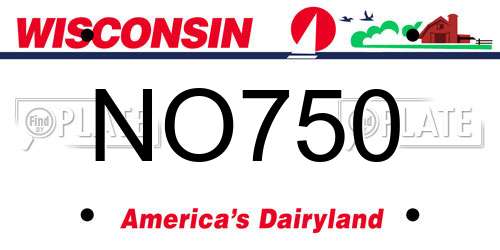 NO750 Wisconsin License Plate