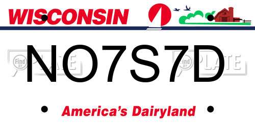 NO7S7D Wisconsin License Plate