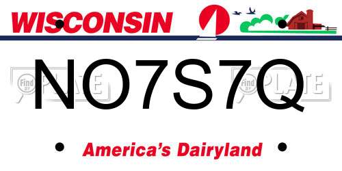 NO7S7Q Wisconsin License Plate