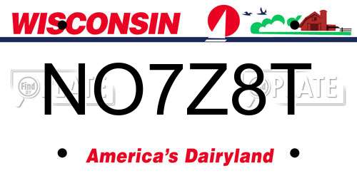 NO7Z8T Wisconsin License Plate