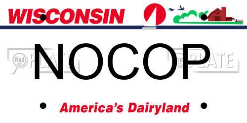 NOCOP Wisconsin License Plate