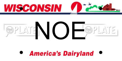 NOE Wisconsin License Plate
