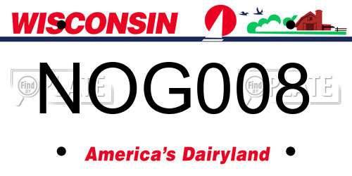 NOG008 Wisconsin License Plate