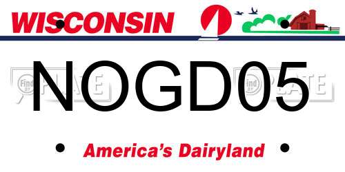 NOGD05 Wisconsin License Plate