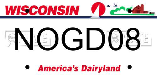 NOGD08 Wisconsin License Plate