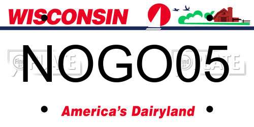 NOGO05 Wisconsin License Plate