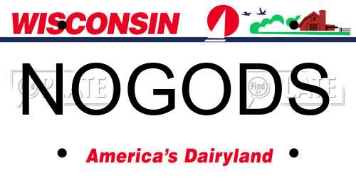 NOGODS Wisconsin License Plate