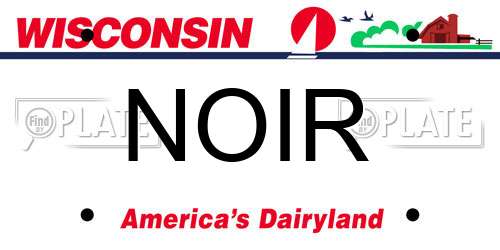 NOIR Wisconsin License Plate