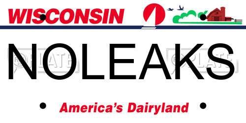 NOLEAKS Wisconsin License Plate
