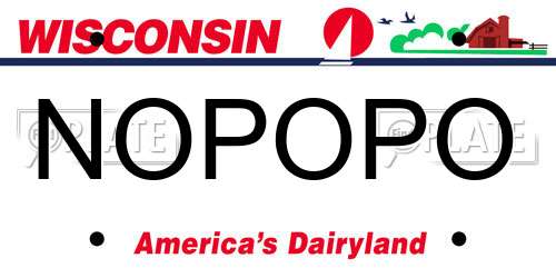 NOPOPO Wisconsin License Plate