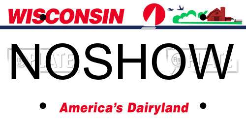 NOSHOW Wisconsin License Plate