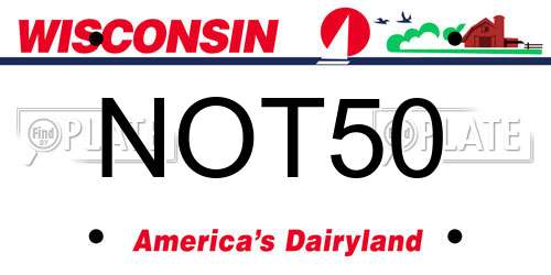 NOT50 Wisconsin License Plate