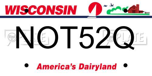 NOT52Q Wisconsin License Plate