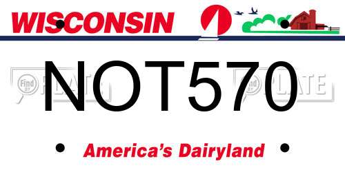 NOT570 Wisconsin License Plate