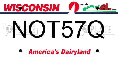 NOT57Q Wisconsin License Plate