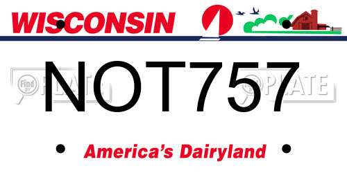 NOT757 Wisconsin License Plate