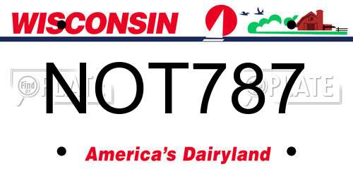 NOT787 Wisconsin License Plate