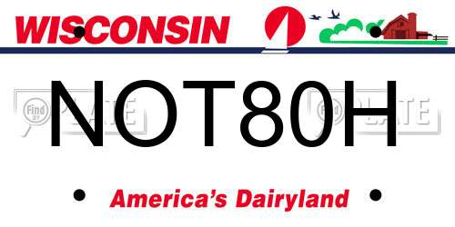 NOT80H Wisconsin License Plate