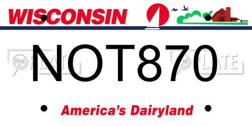 NOT870 Wisconsin License Plate