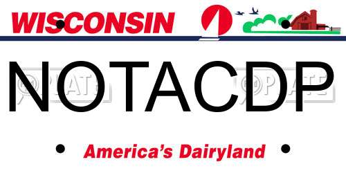 NOTACDP Wisconsin License Plate
