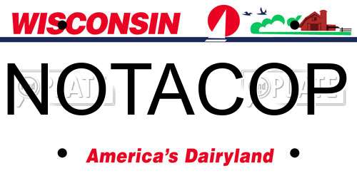 NOTACOP Wisconsin License Plate