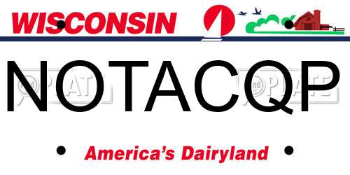 NOTACQP Wisconsin License Plate