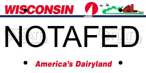 NOTAFED Wisconsin License Plate