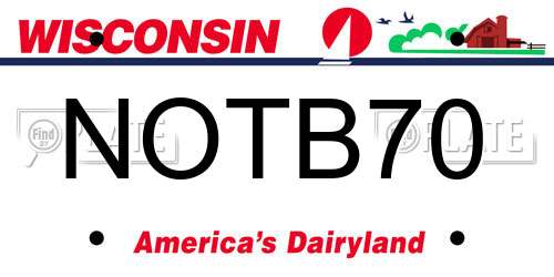 NOTB70 Wisconsin License Plate