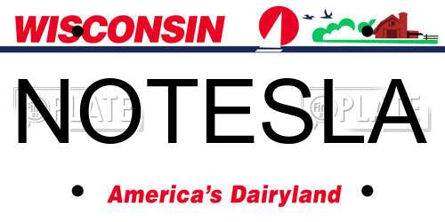 NOTESLA Wisconsin License Plate