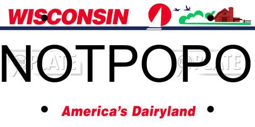 NOTPOPO Wisconsin License Plate