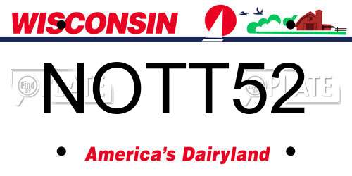 NOTT52 Wisconsin License Plate