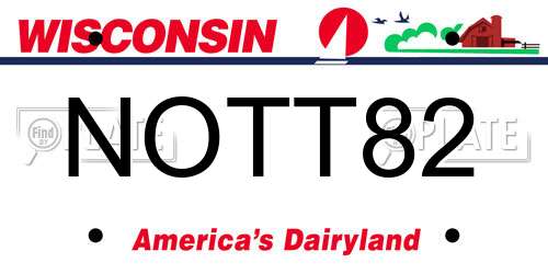 NOTT82 Wisconsin License Plate