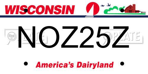 NOZ25Z Wisconsin License Plate