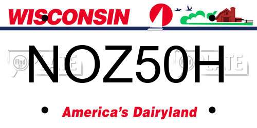 NOZ50H Wisconsin License Plate