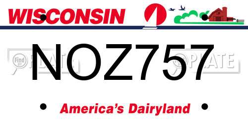 NOZ757 Wisconsin License Plate